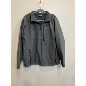 Columbia Mens Softshell Jacket Gray Full Zip Outdoor Coat Size Large